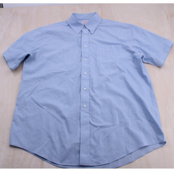Brooks Brothers Other - Classic Short Sleeve Button Down Shirt 17 Blue Non-Iron Madison Brooks Brothers